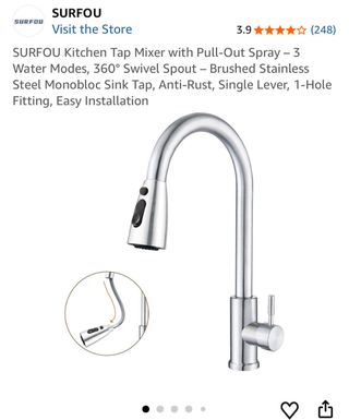 Grifo Cocina SURFOU con Manguera Extraíble