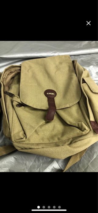 2 Mochilas Catai Lona Beige y Verde Militar