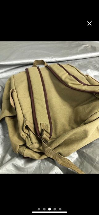 2 Mochilas Catai Lona Beige y Verde Militar