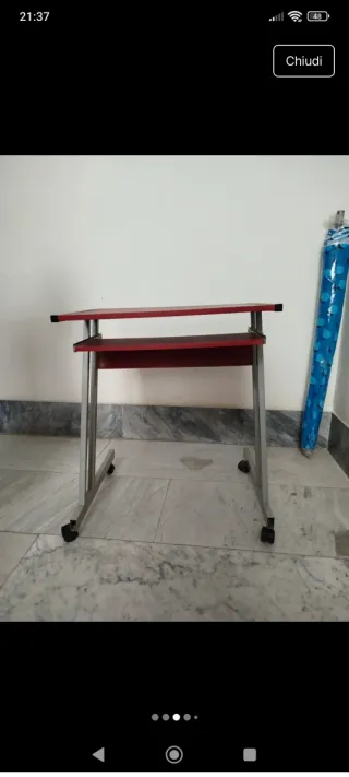 Tavolino scrivania PC con ruote