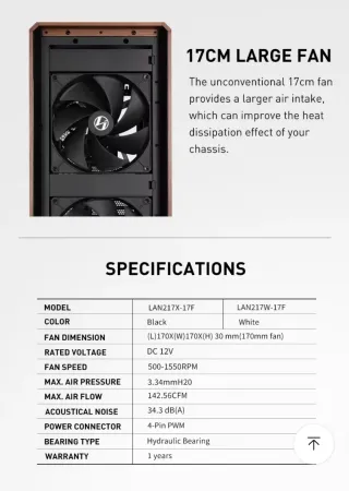 Ventola PC Lian Li 170mm Lancool 217
