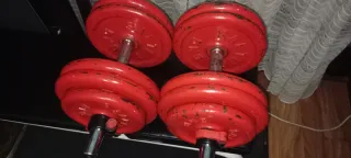 Set pesas salter barra y mancuernas