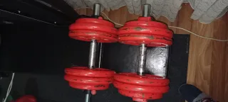 Set pesas salter barra y mancuernas