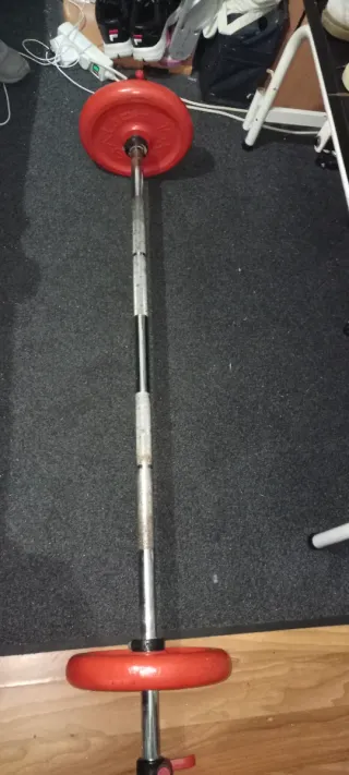 Set pesas salter barra y mancuernas