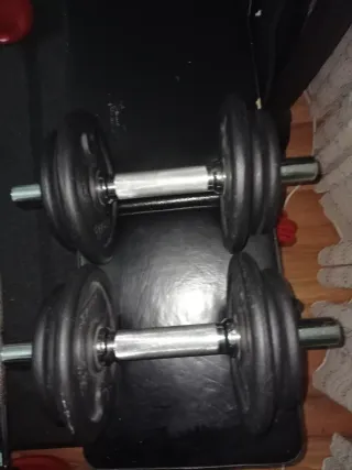 Set pesas salter barra y mancuernas
