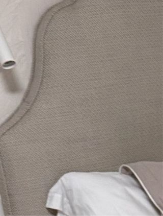 Cama individual beige con cabecero 105x190