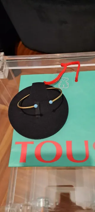 Pulsera, esclava Tous dorada con turquesas