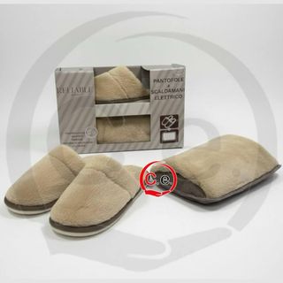 Scaldamani Elettrico piu pantofole colore beige