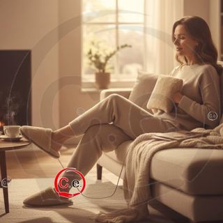 Scaldamani Elettrico piu pantofole colore beige