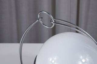 Lampadario Space Age italiano acciaio e vetro