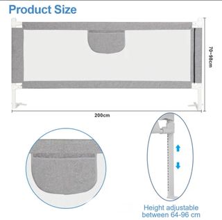 Barrera seguridad cama 200cm gris