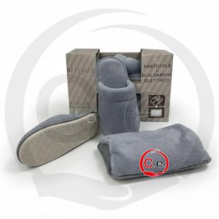 Scaldamani Elettrico e Pantofole Grigie