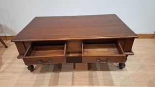 Mesa de centro madera maciza castaño