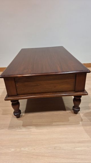 Mesa de centro madera maciza castaño