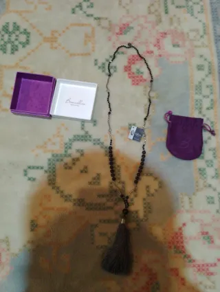 Collar Amelie Negro y Azul con Colgante