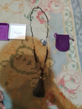 Collar Amelie Negro y Azul con Colgante