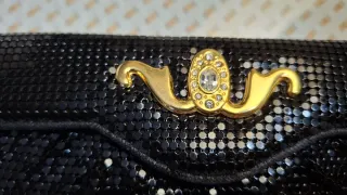 Bolso de fiesta negro lentejuelas dorado