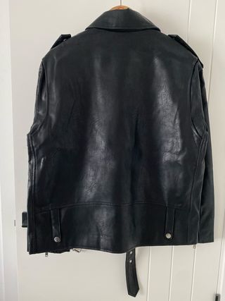 Cazadora Biker Efecto Piel Lefties Negra