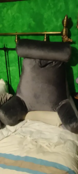 Cojín de lectura gris para cama