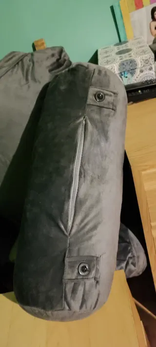 Cojín de lectura gris para cama