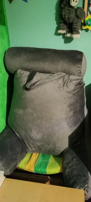 Cojín de lectura gris para cama