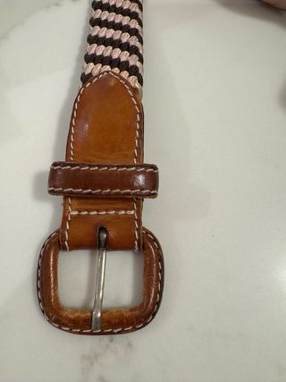 Cintura intrecciata marrone e rosa