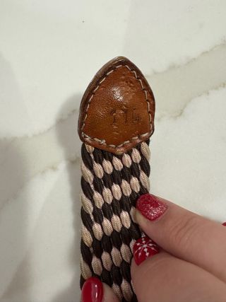 Cintura intrecciata marrone e rosa