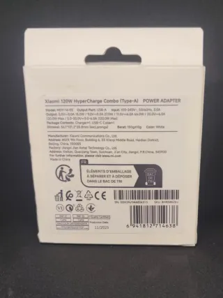 Cargador Xiaomi 120W + Cable USB-C Original