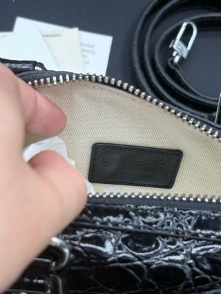 Bolso By Far Coco Negro Piel Cocodrilo