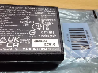 Batería Canon LP-E10 para Cámara Digital