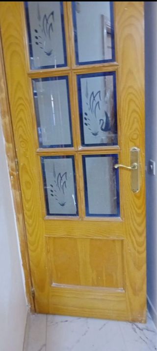 Puertas de cerezo con cristal y ciegas Sin marco