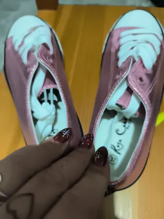Zapatillas mujer rosa y blanco