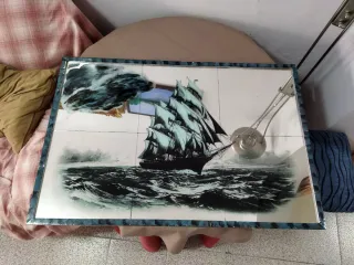 Espejo Decorativo Velero Pintado