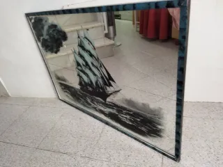 Espejo Decorativo Velero Pintado
