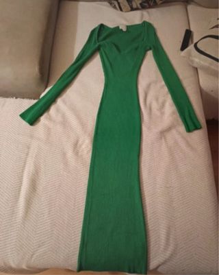 Vestido largo ajustado verde