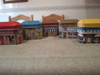 Lote 5 Cajitas Metálicas Tiendas