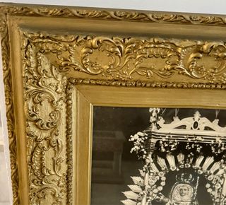 Marco antiguo madera imagen religioso 81x91cm