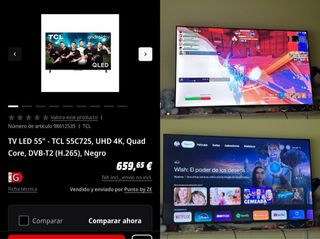 TV LED 55 TCL 55C725 UHD 4K Negro