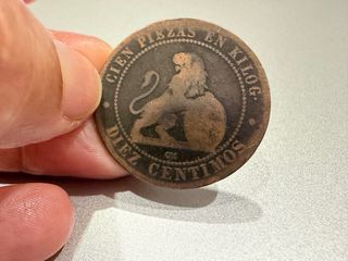 2 Monedas 10 Céntimos 1870 y 1877