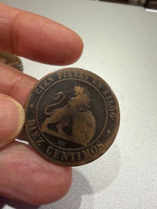 2 Monedas 10 Céntimos 1870 y 1877