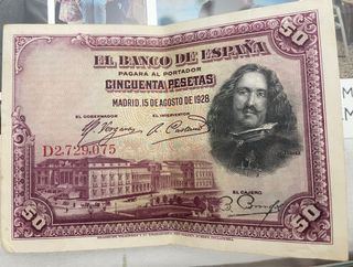 Billete 50 Pesetas 1928 Banco de España