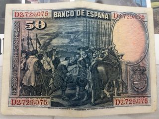 Billete 50 Pesetas 1928 Banco de España
