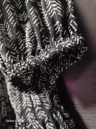 Vestito lungo fantasia nero e bianco