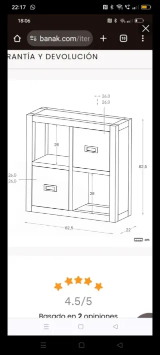 Mueble Banak Elba 4 huecos de teca marron