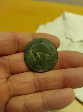 1879 Alfonso XII 10 céntimos Barcelona CNT