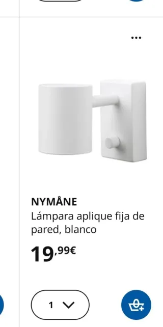 Lámpara de pared NYMÅNE blanca