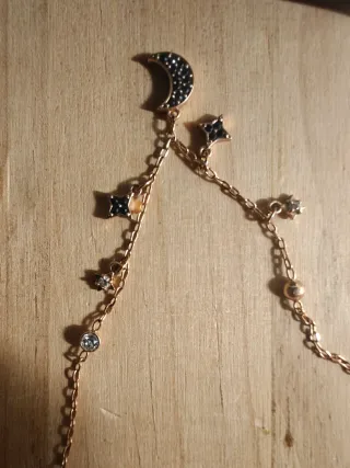 Collar Swarovski Oro Rosa Luna y Estrellas