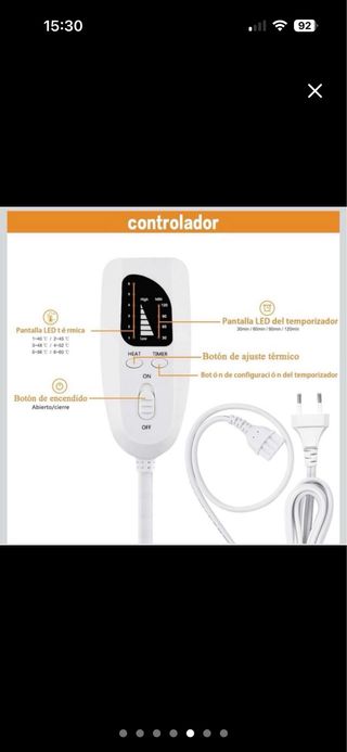 Manta Eléctrica Franela Gris