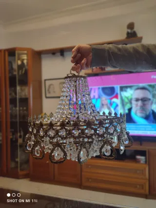 Lámpara de techo lágrimas cristal metal