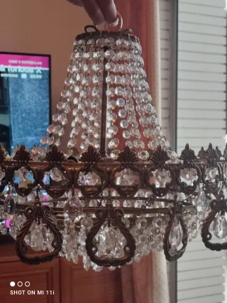 Lámpara de techo lágrimas cristal metal